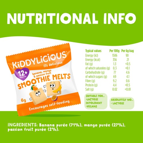 Kiddylicious Banana & Mango Smoothie Melts 12+ Months
