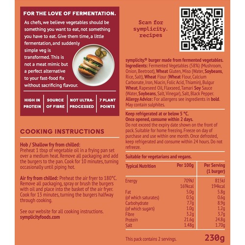 Symplicity Veggie Burgers
