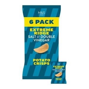 M&S Salt & Double Vinegar Extreme Ridge Cut Crisps Multipack