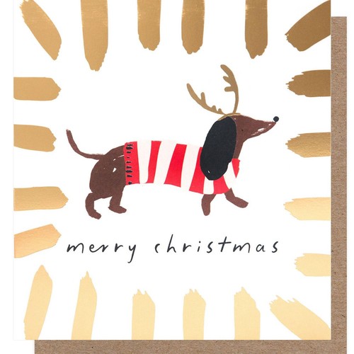 Caroline Gardner Dog Antlers Charity Christmas Card 