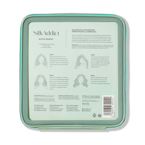 Silk Addict 100% Mulberry Silk Heatless Curler Set, Olive Green
