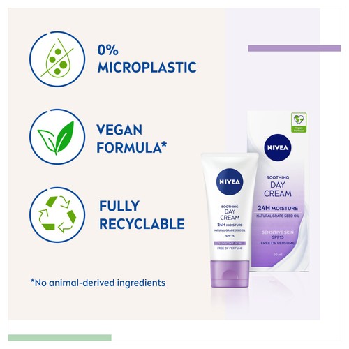 NIVEA Day Cream Face Moisturiser for Sensitive Skin SPF15 
