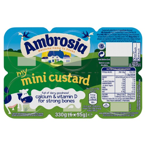 Ambrosia Mini Custard Dessert Snack Pots