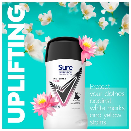 Sure Women Antiperspirant Deodorant Stick Nonstop Invisible Pure