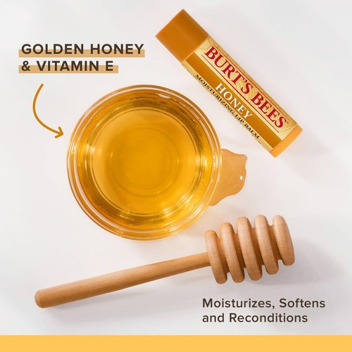 Burt's Bees 100% Natural Moisturising Lip Balm, Original Beeswax & Honey