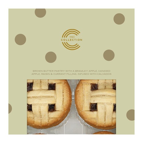 M&S Collection 4 Bramley Apple & Calvados Pies