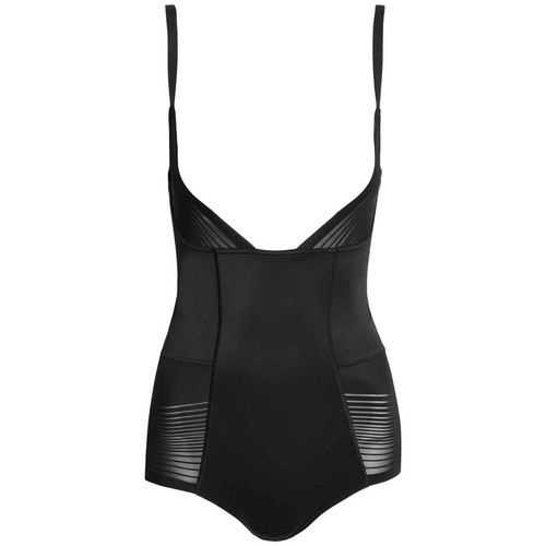 M&S Womens Body Define Firm Control Bodysuit, 8, Black