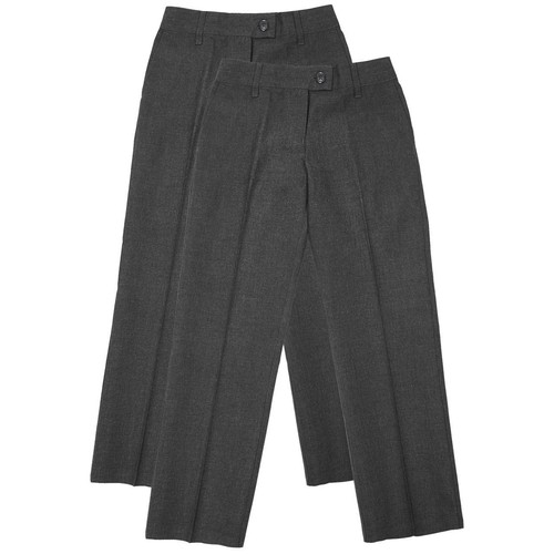 M&S Girls' Slim Leg Trousers, Size 12-13, Grey
