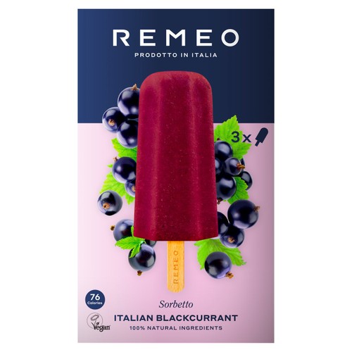 Remeo Gelato Trentino Blackcurrant Sorbet Lolly
