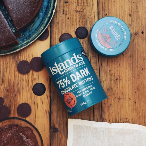 Islands Chocolate 75% Dark Chocolate Button Tin