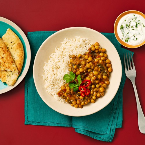 Heinz Curry Chickpeas with Coconut and Spinach