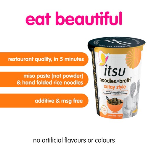 itsu satay style instant noodles & broth pot
