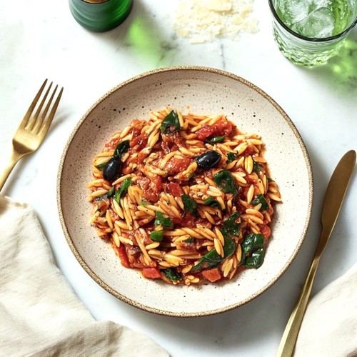 PRESS Healthfoods Spicy Orzo Arrabbiata