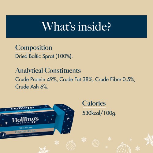 Hollings Christmas Cracker Festive Fishes Sprats Dog Treats