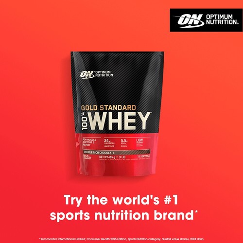 Optimum Nutrition Gold Standard 100% Whey Protein Powder Double Chocolate