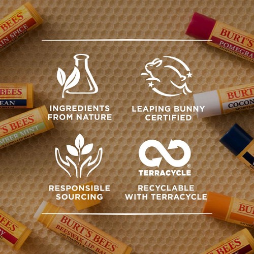 Burt's Bees 100% Natural Moisturising Lip Balm, Original Beeswax & Honey