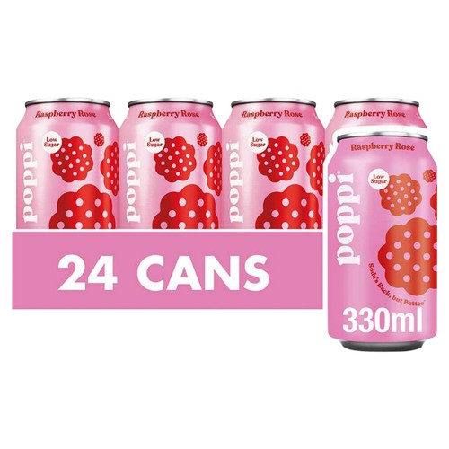 Poppi Raspberry Rose Soda Cans