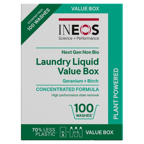  INEOS Non Bio Laundry Liquid XXL Value Box Geranium + Birch 100 Washes