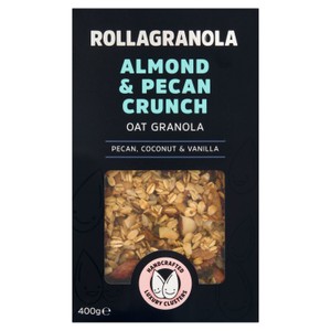Rollagranola Almond Pecan Crunch, Oat Granola, Vegan, 2% Sugar, Gluten Free