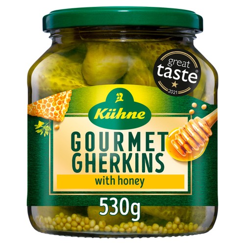 Kuhne Gourmet Gherkins with Honey, 530g