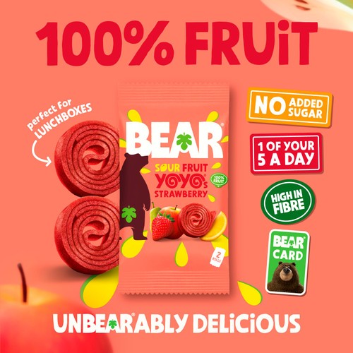 Bear Yoyos Super Sour Strawberry & Apple Multipack