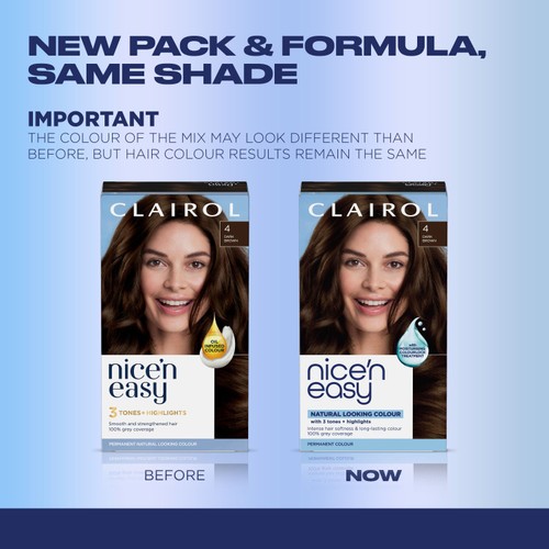 Clairol Nice'n Easy Hair Dye, 4 Dark Brown