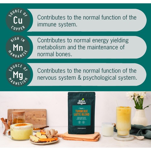Green Origins Organic Super Turmeric Latte Blend with Ginger & Cinnamon