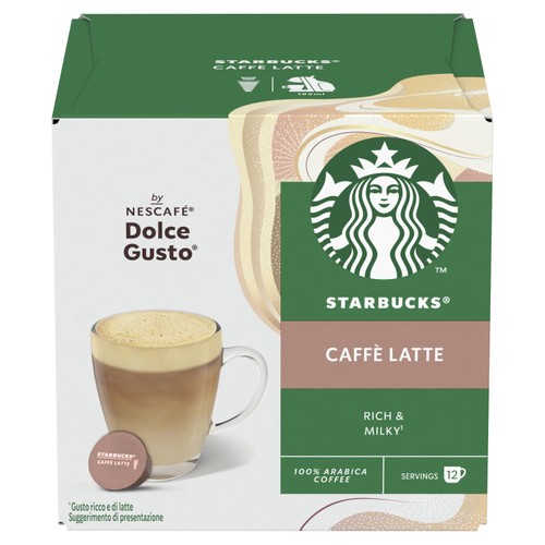 Starbucks Caffe Latte By Nescafe Dolce Gusto, Coffee Pods (12 Servings)