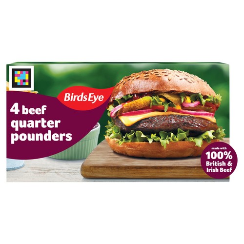 Birds Eye Classic 4 Beef Quarter Pounders with Onion