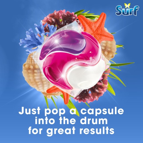 Surf Deep Sea 3 in 1  Laundry Washing Detergent Capsules 36 Washes