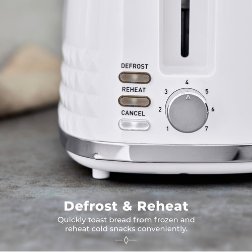 Tower Solitaire 2 Slice Toaster White