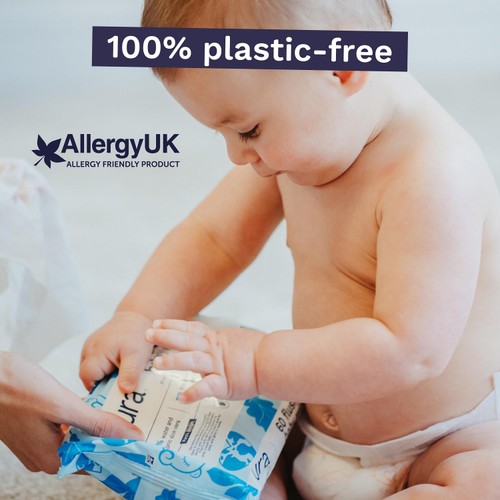 Pura Plastic Free Flushable Baby Wipes 12 x 60pk