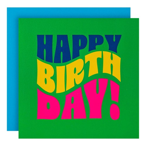 M&S Retro Groovy Happy Birthday Card