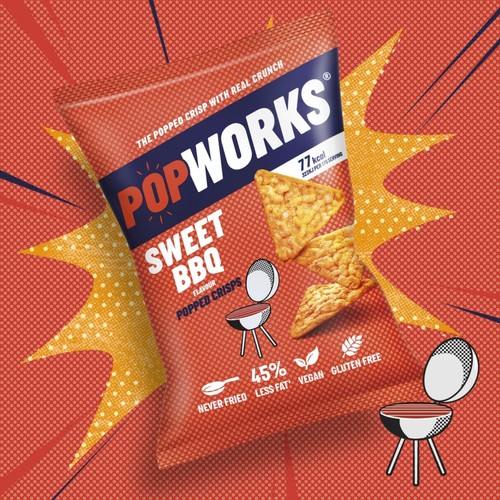Popworks Sweet BBQ Popped Crisps Sharing Bag