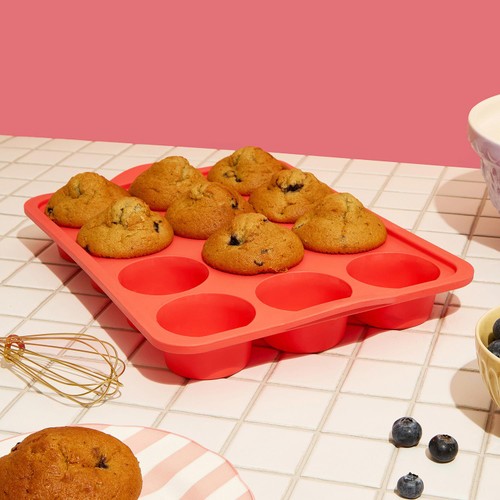 Judge Silicone 12 Cup Muffin Tin Berry