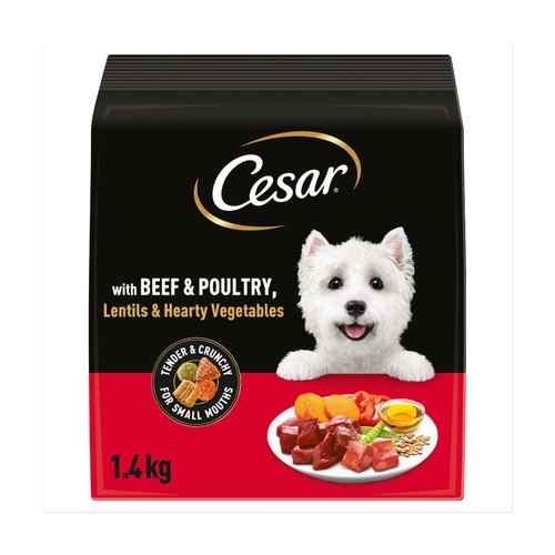 Cesar Complete Dry Adult Dog Food with Beef, Poultry and Vegetables 1.4kg