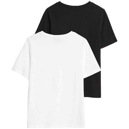 M&S Womens Pure Cotton T-Shirt, 16, Black/White