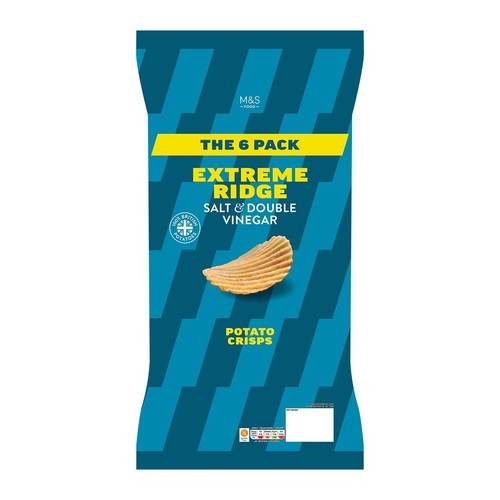 M&S Salt & Double Vinegar Extreme Ridge Cut Crisps Multipack