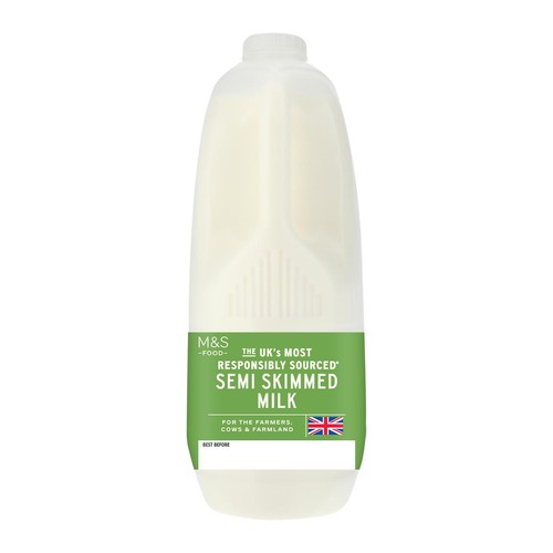 M&S UKs Most Responsibly Sourced Semi Skimmed Milk 6 Pints