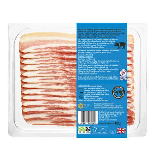 Spoiltpig British Made Without Nitrites Unsmoked Streaky Bacon