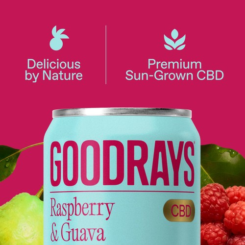 Goodrays CBD Drinks - Raspberry & Guava