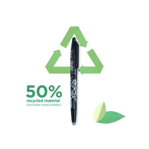 Pilot FriXion Ball Medium Line Single Pen + 3 Refills - Black