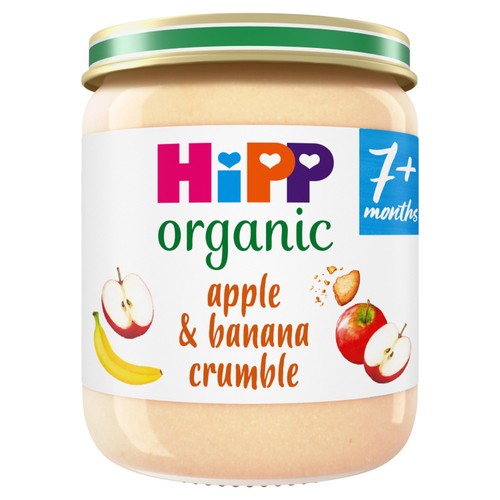 HiPP Organic Apple & Banana Crumble Baby Food Jar 7+ Months 