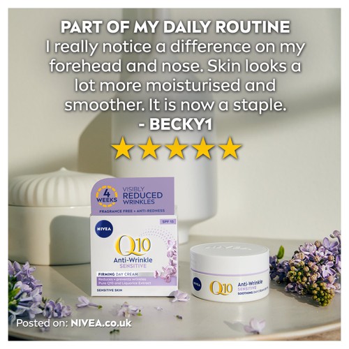 NIVEA Q10 Power Anti-Wrinkle Day Face Cream SPF15 for Sensitive Skin