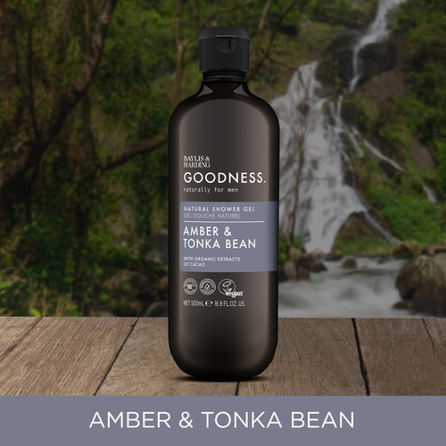 Baylis & Harding Goodness Men's Shower Gel - Amber & Tonka Bean