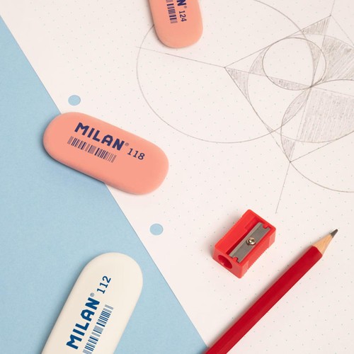 MILAN Box 12 HB hexagonal graphite pencils with eraser