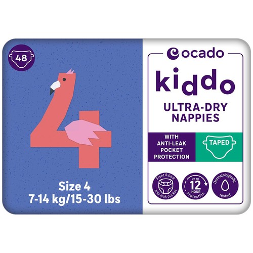 Ocado Kiddo Ultra-Dry Nappies Size 4 (7-14kg)