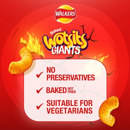 Walkers Wotsits Giants Sweet & Spicy Snacks Crisps 130g