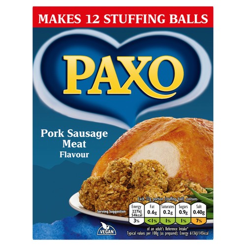 Paxo Pork Sausage Meat Flavour Stuffing