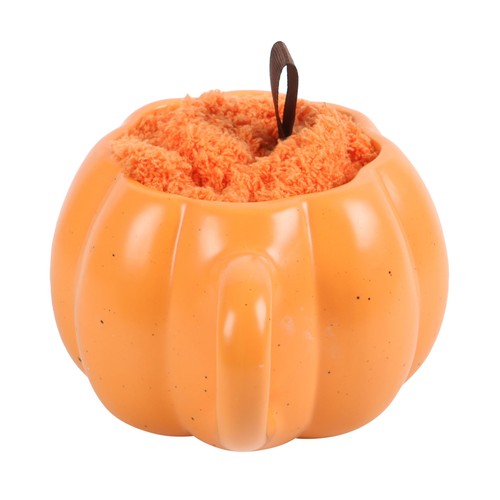 Autumn Pumpkin Shaped Mug & Socks Set